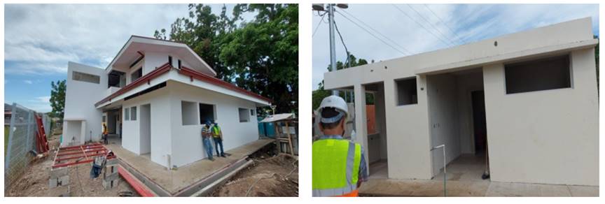 Fotografías de las obras en desarrollo del proyecto de Bono Comunal Juanito Mora II.