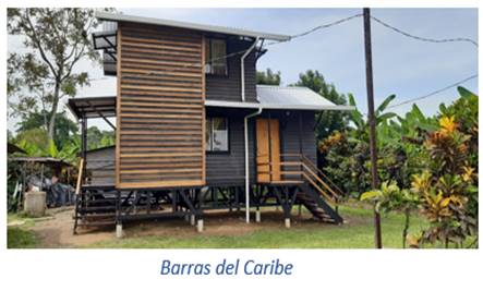 Fotografía de una vivienda del proyecto Barras de Tortuguero y Parismina.
