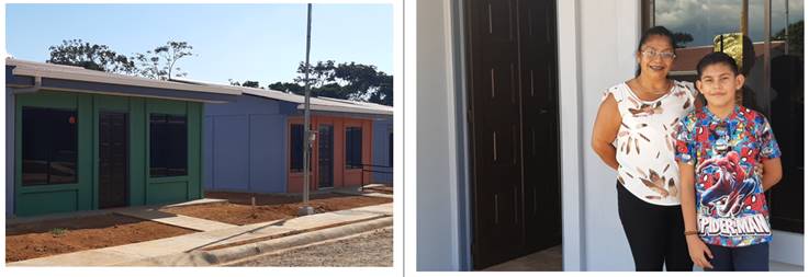 Fotograf&iacute;as del las casas y una familia en el proyecto Lomas del Valle en San Isidro de P&eacute;rez Zeled&oacute;n.