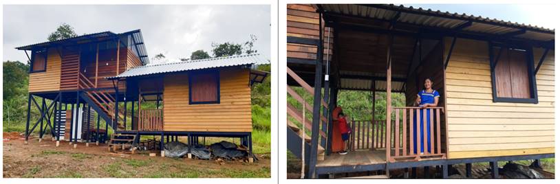 Vivienda construida en el Territorio Ind&iacute;gena Ngöbe en Coto Brus, Puntarenas.